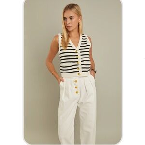 English Factory— Striped Knit Vest— Size large